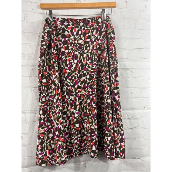 George Skirt Womens Size Large (12-14) Brown Orange Lavender Geometric Pattern - Picture 2 of 4
